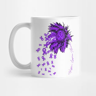 Hodgkin's Lymphoma Awareness - Sunflower ribbon flowers fall Mug